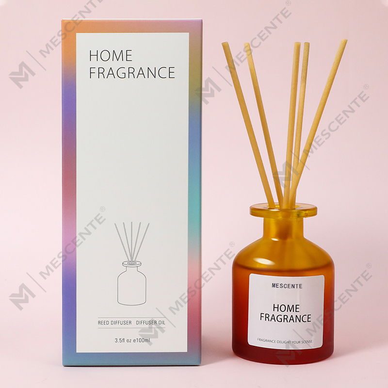Vente en gros d'huile de diffuseur de roseaux de fleurs parfumées en bouteille de verre unique avec boîtes d'emballage, coffret cadeau