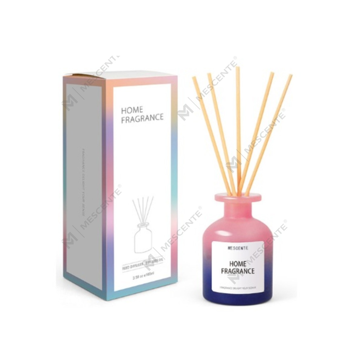 Vente en gros d'huile de diffuseur de roseaux de fleurs parfumées en bouteille de verre unique avec boîtes d'emballage, coffret cadeau