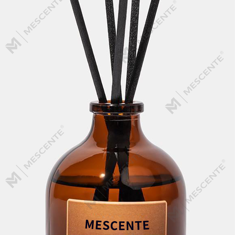Grand diffuseur à roseaux en fibre de verre irisé de luxe de 100 ml, noir et or, solvant désodorisant