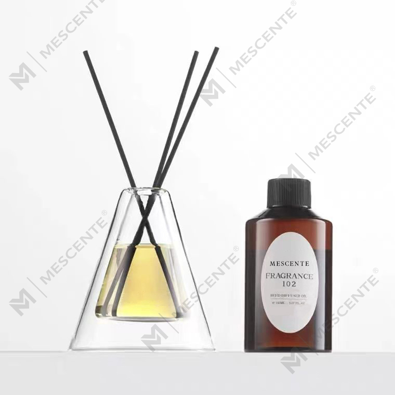 Custom Large Hex Essenza Unique Glass Bottle White Frosted Extra Air Aroma Reed Diffuser Home Fragrance, Reed Diffusers Christmas