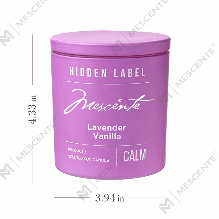 Bougies parfumées en cire de soja avec cristaux, pots noirs de luxe de marque privée M&Scent en gros