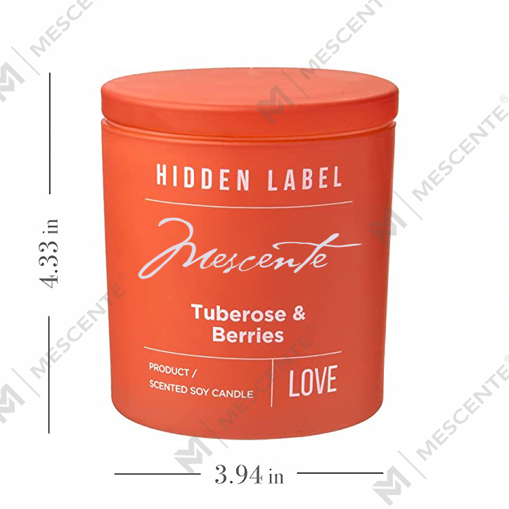 Bougies parfumées en cire de soja avec cristaux, pots noirs de luxe de marque privée M&Scent en gros