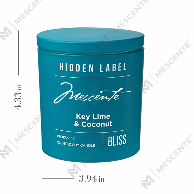 Bougies parfumées en cire de soja avec cristaux, pots noirs de luxe de marque privée M&Scent en gros