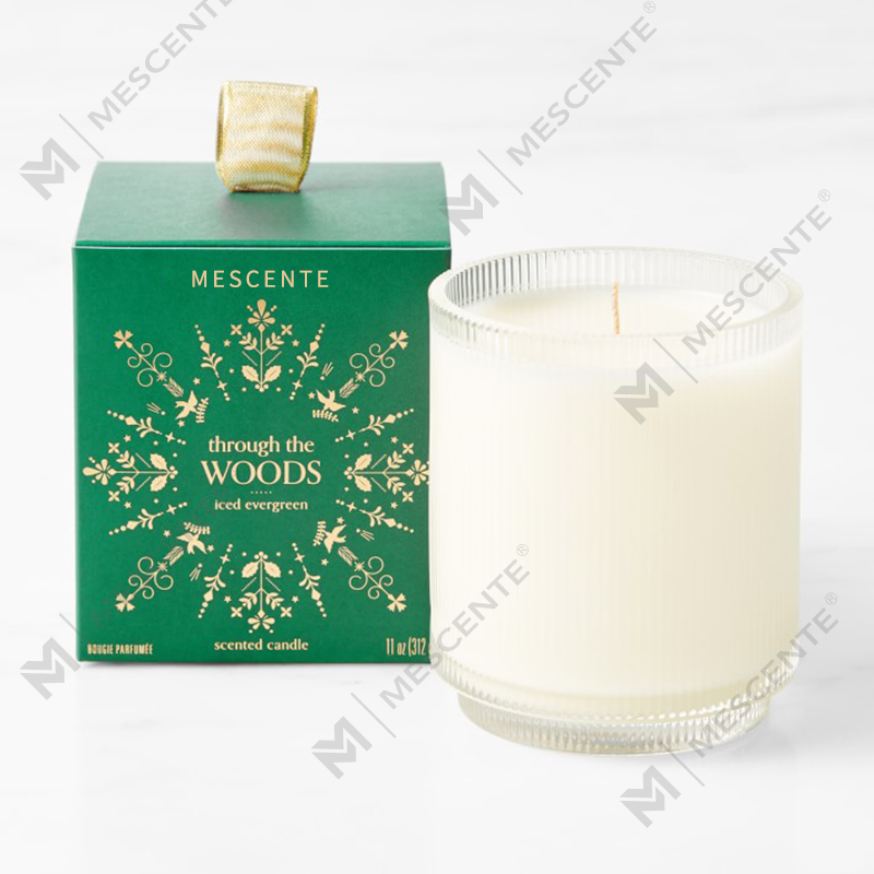 Bougies de soja parfumées M&Scent sur mesure avec logo biologique fait maison et marque privée dans un pot en verre