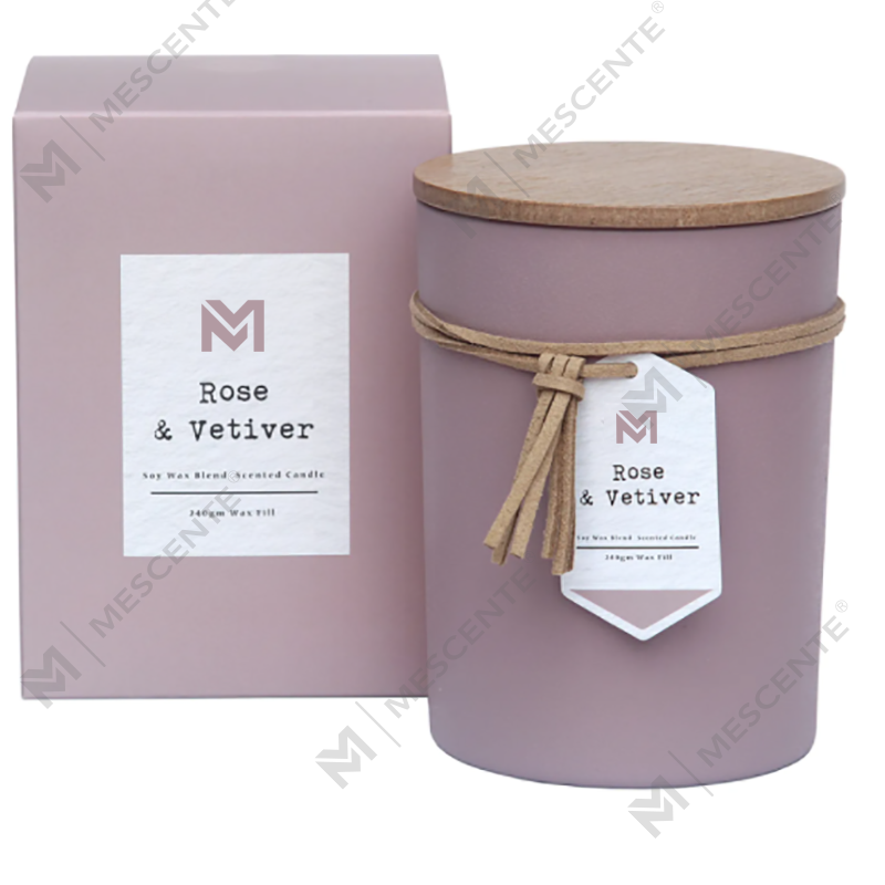 Coffret cadeau de bougies en cire de soja parfumées Aromatherapi de marque privée M&Scent en verre