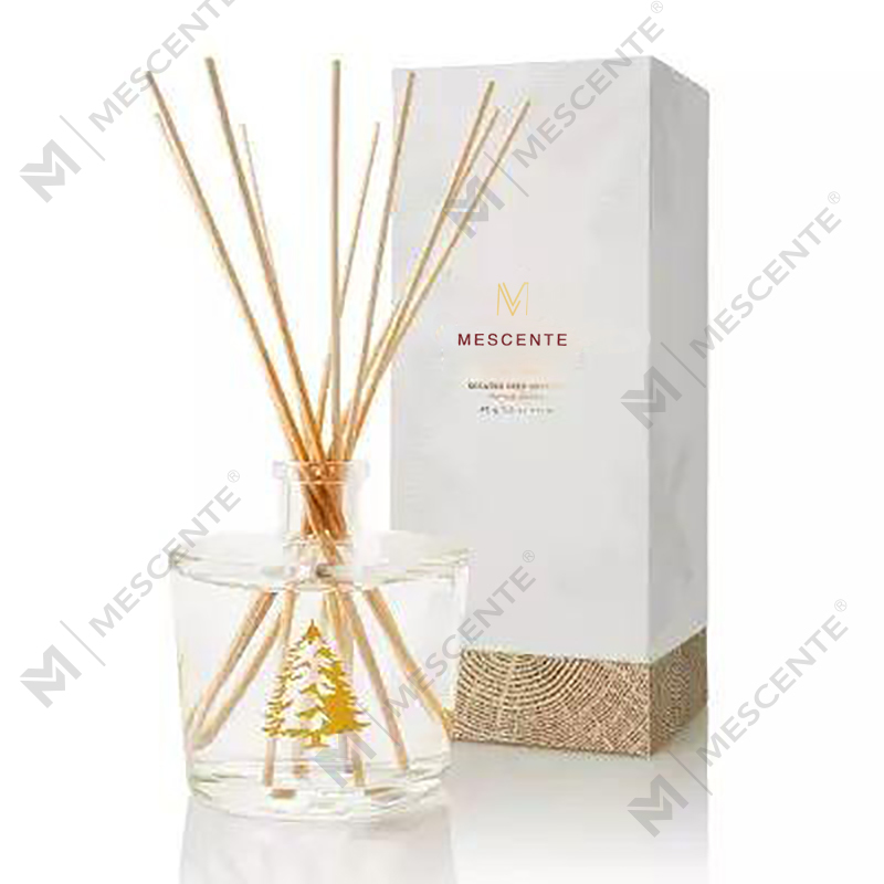 Coffrets cadeaux de diffuseur de roseaux aromatiques ronds en fibre de bois avec tige en verre de luxe M&Scent en gros