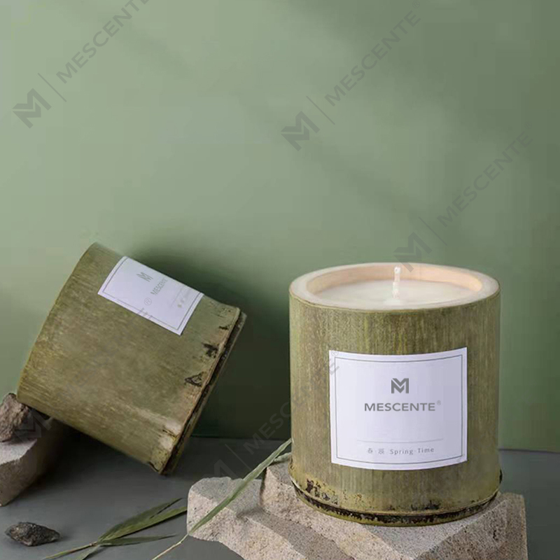 Bougies de luxe en bois M&Scent parfumées de marque privée avec boîte