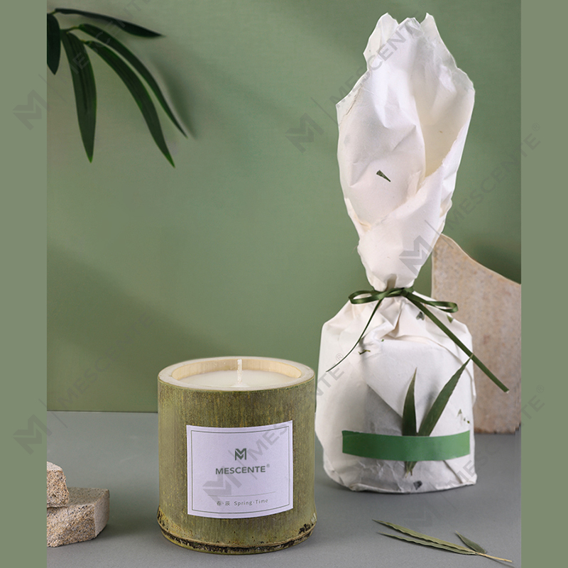 Bougies de luxe en bois M&Scent parfumées de marque privée avec boîte