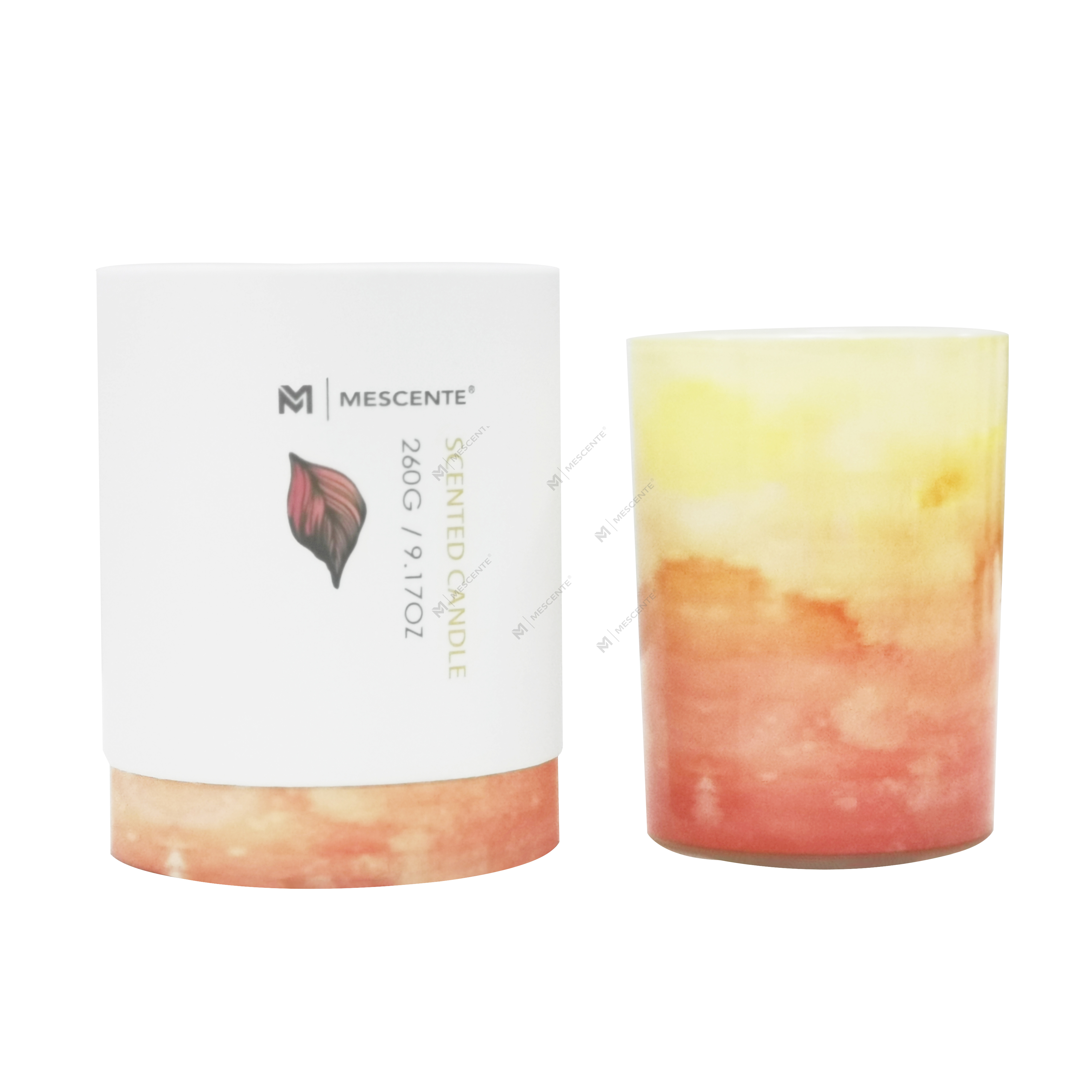 Bougie de palme en verre vert de marque privée M&Scent en gros,bougies spirituelles