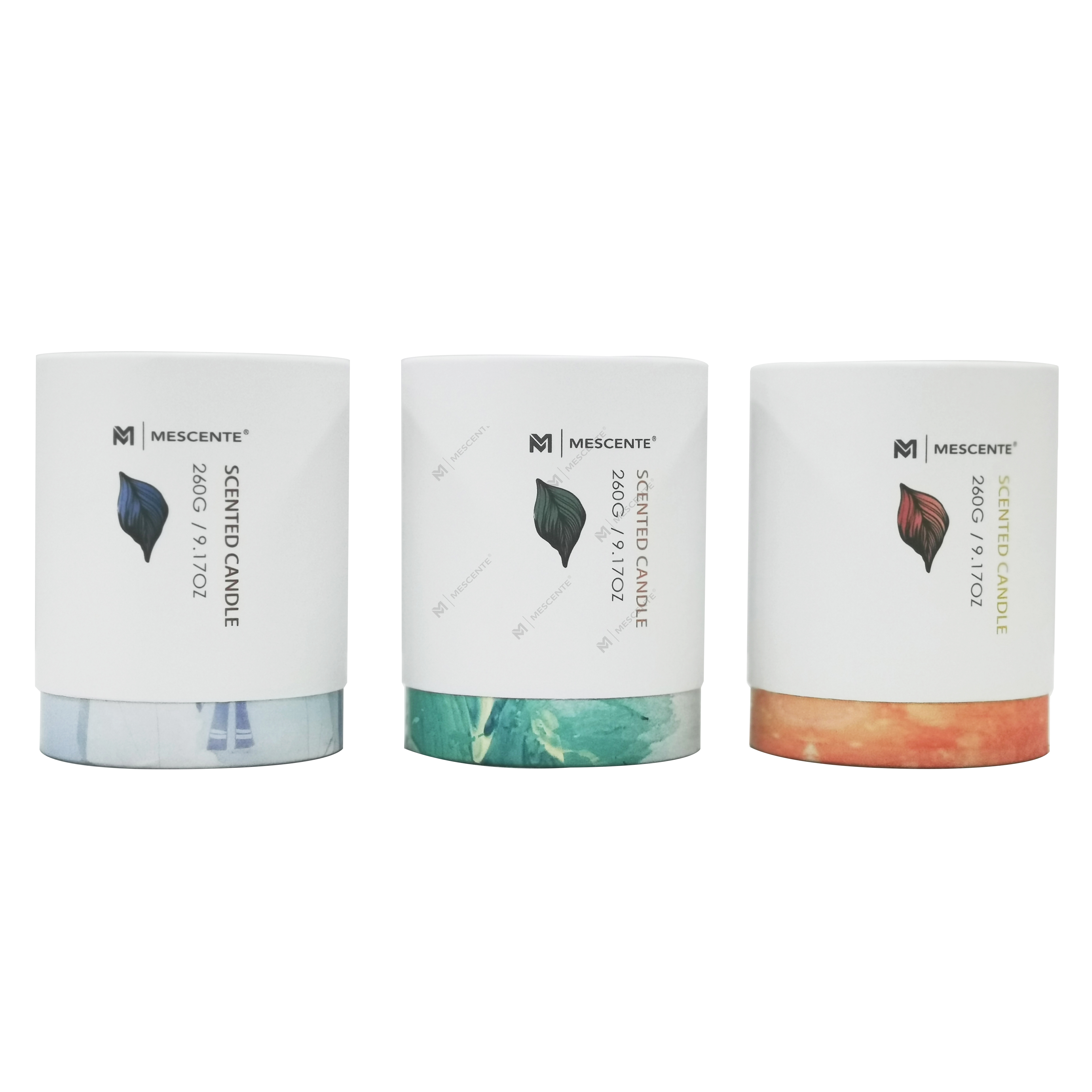 Bougie de palme en verre vert de marque privée M&Scent en gros,bougies spirituelles