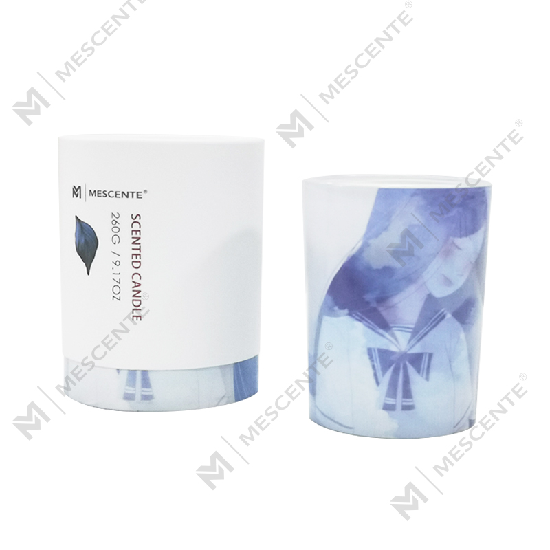 Bougie de palme en verre vert de marque privée M&Scent en gros,bougies spirituelles