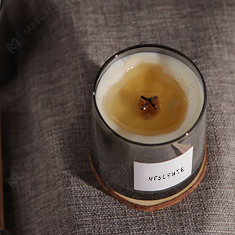 Bougie parfumée en cire de soja avec mèches en bois et cristal, pots en verre de luxe M&Scent, bougies de mariage