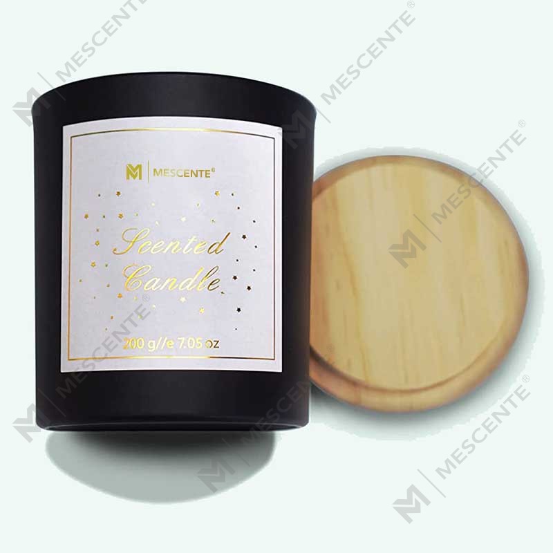 Mini bouteille ronde en cristal et cire de soja avec logo personnalisé M&Scent, bougies parfumées fortes au café et à la cire de soja, avec boîte en vrac