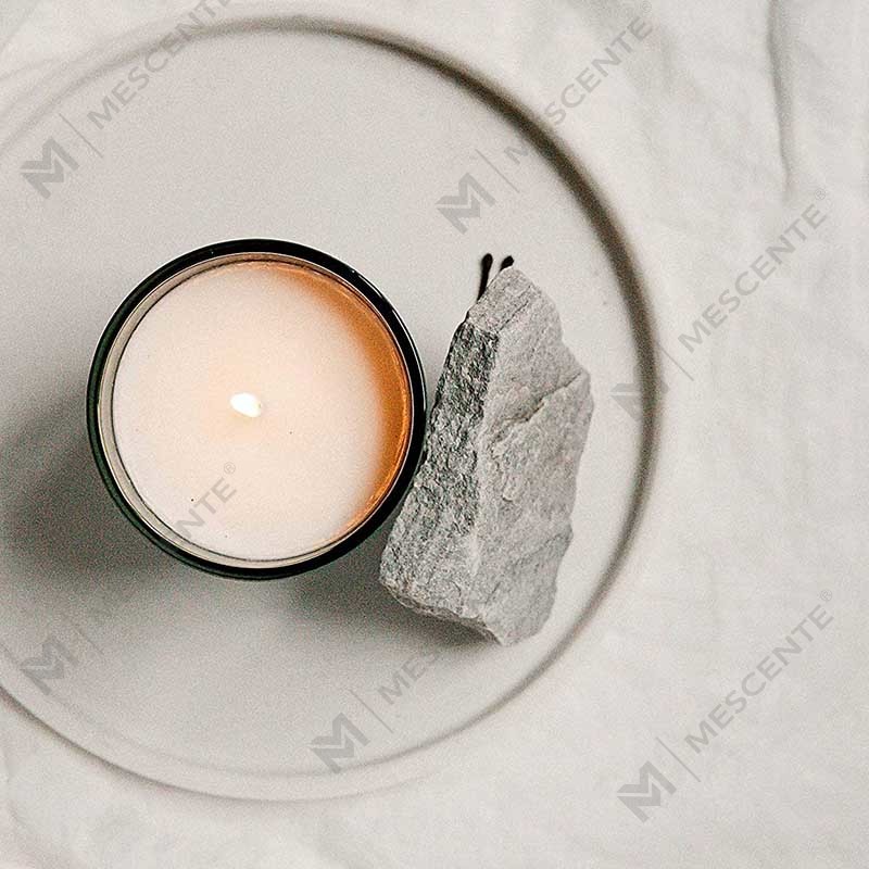Mini bouteille ronde en cristal et cire de soja avec logo personnalisé M&Scent, bougies parfumées fortes au café et à la cire de soja, avec boîte en vrac