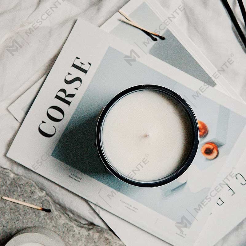 Mini bouteille ronde en cristal et cire de soja avec logo personnalisé M&Scent, bougies parfumées fortes au café et à la cire de soja, avec boîte en vrac