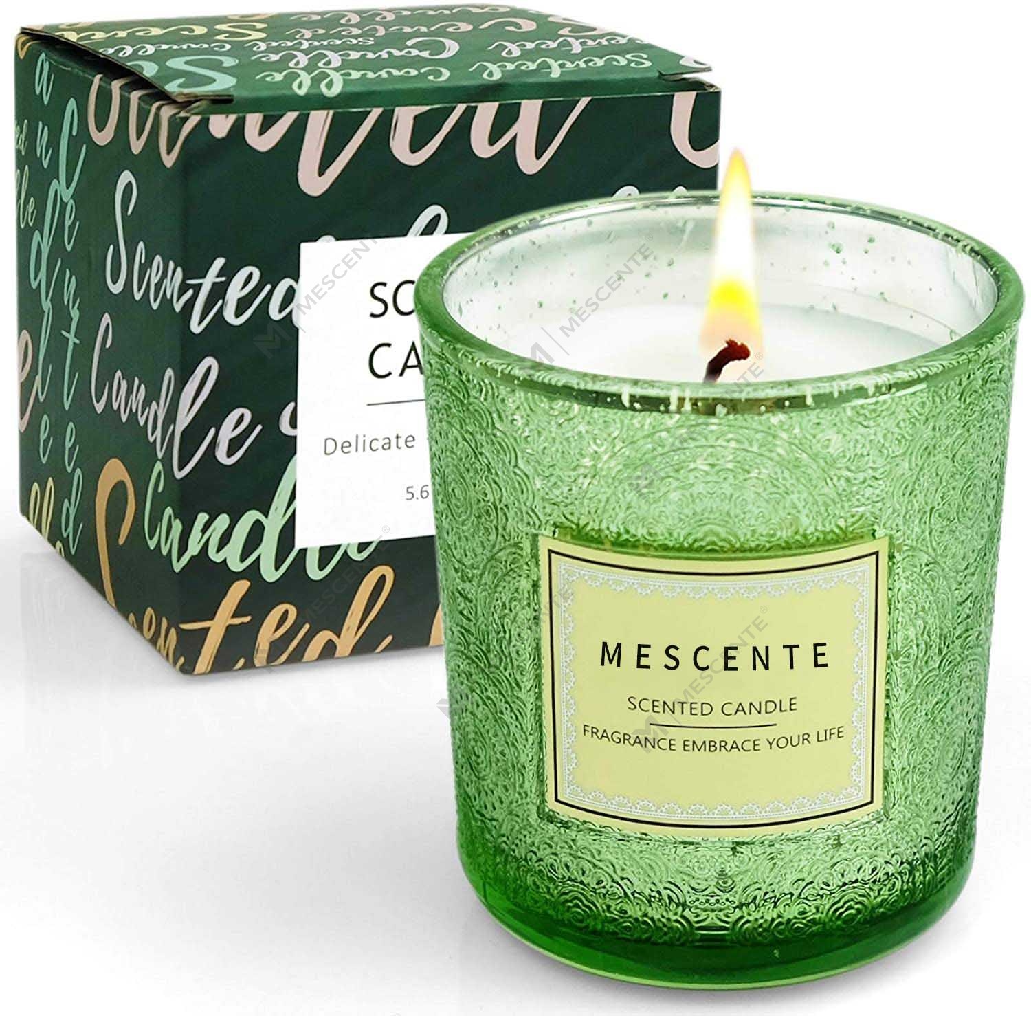 Fabricants personnalisés en gros Emballage cadeau de décoration intérieure de luxe Pot de couleur Bougie parfumée à la cire avec fleurs séchées