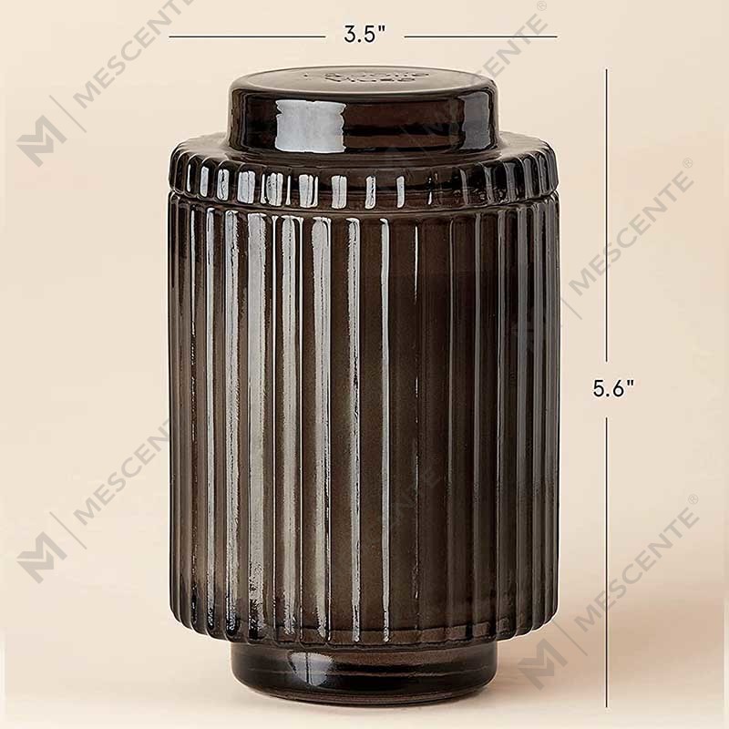 Ensemble de bougies parfumées rondes en céramique biologique à la cire de soja et à la noix de coco avec logo personnalisé en gros et fleurs séchées au cristal