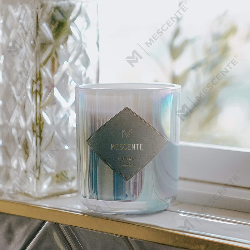 Bocaux à bougies vides en verre transparent givré avec couvercle et mèche blanche et noire