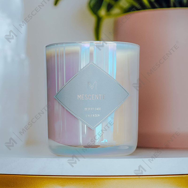 Bocaux à bougies vides en verre transparent givré avec couvercle et mèche blanche et noire