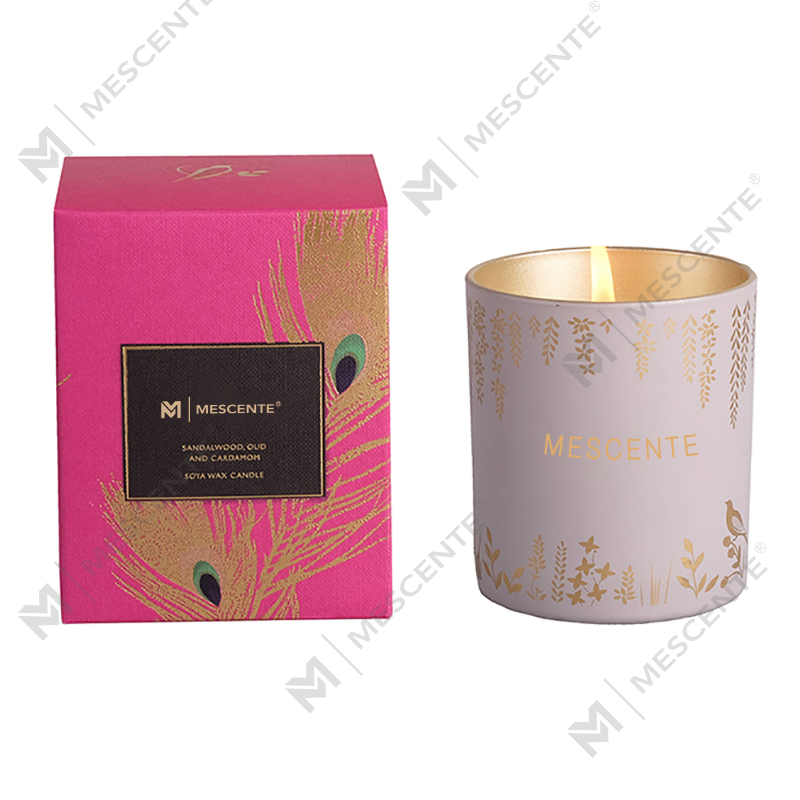 Bougies à mèche en bois noir personnalisées de marque privée, parfumées de luxe avec cristaux