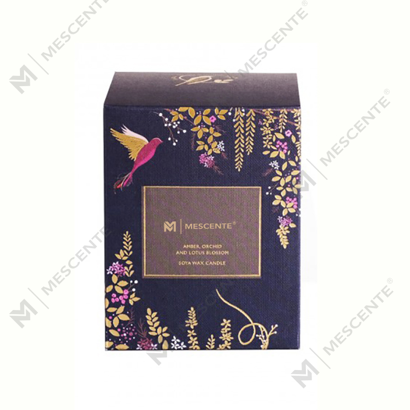 Bougies à mèche en bois noir personnalisées de marque privée, parfumées de luxe avec cristaux