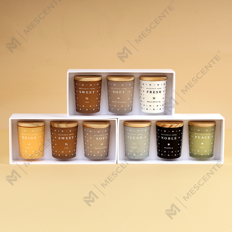 Lot de 3 bougies parfumées d'aromathérapie à la cire de soja pour la maison M23352