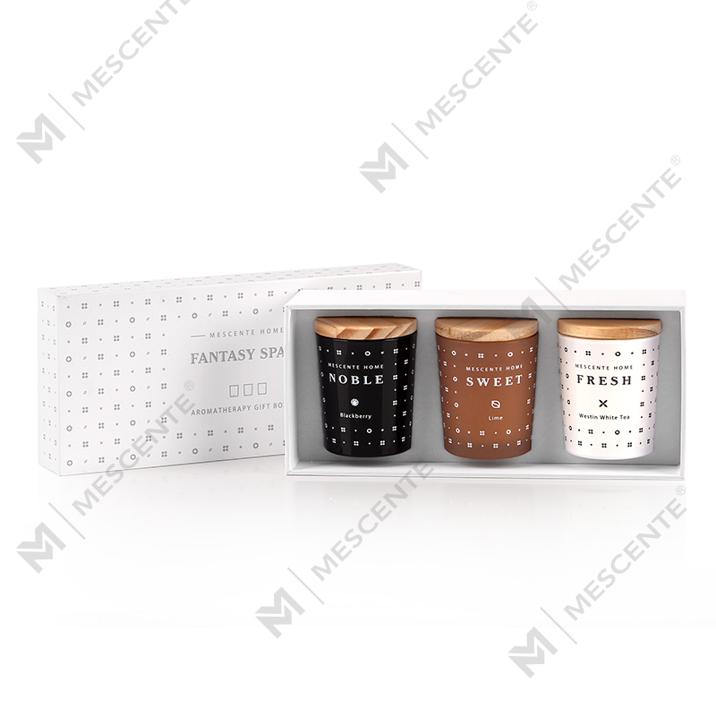Lot de 3 bougies parfumées d'aromathérapie à la cire de soja pour la maison M23352