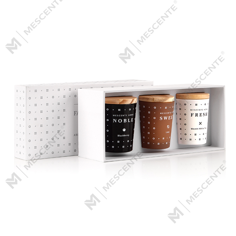 Lot de 3 bougies parfumées d'aromathérapie à la cire de soja pour la maison M23352