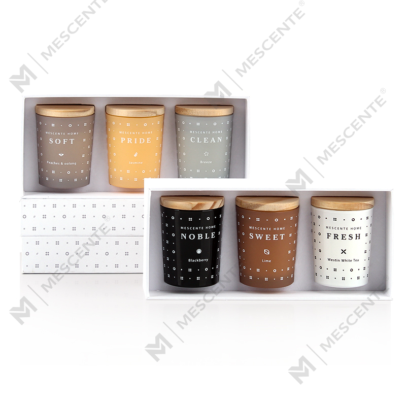 Lot de 3 bougies parfumées d'aromathérapie à la cire de soja pour la maison M23352