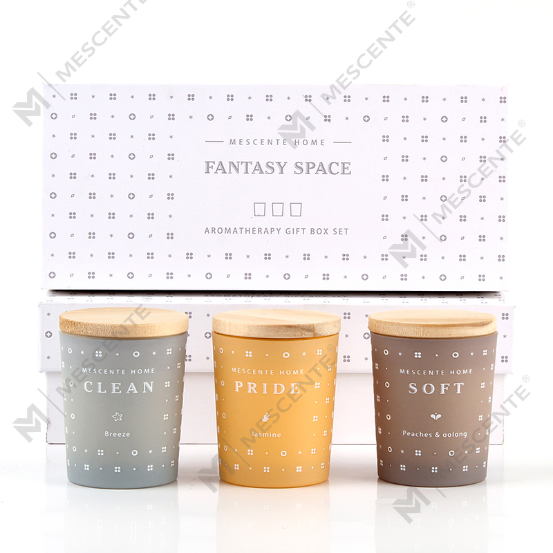 Lot de 3 bougies parfumées d'aromathérapie à la cire de soja pour la maison M23352