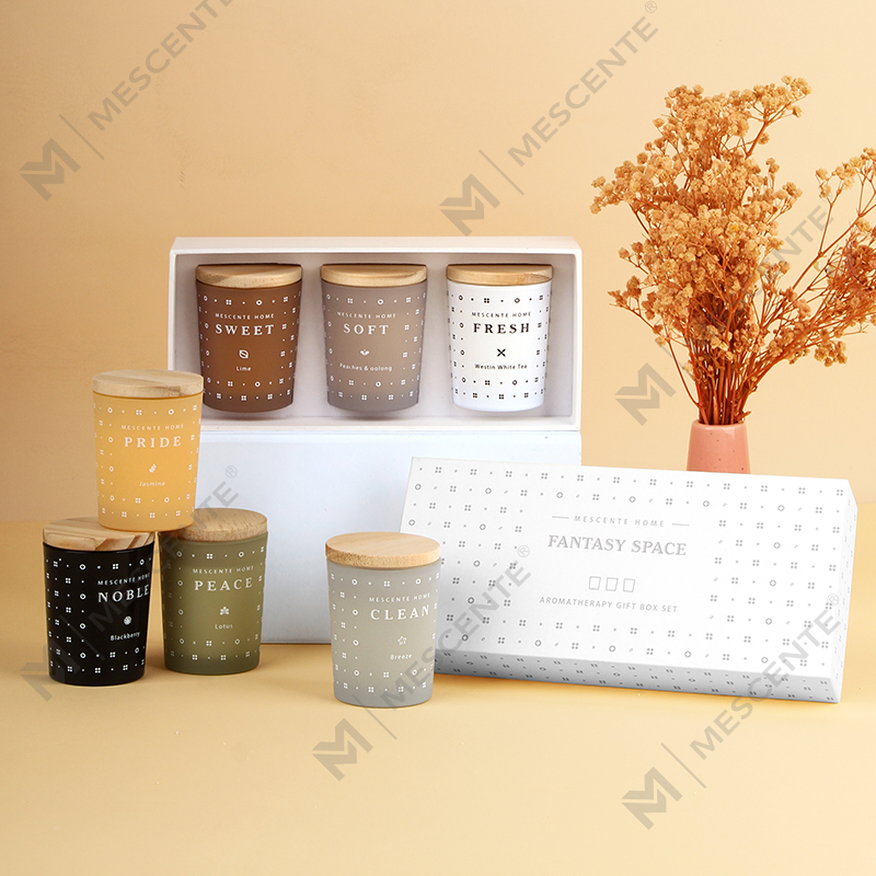 Lot de 3 bougies parfumées d'aromathérapie à la cire de soja pour la maison M23352