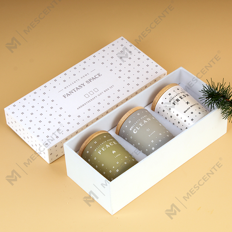 Lot de 3 bougies parfumées d'aromathérapie à la cire de soja pour la maison M23352