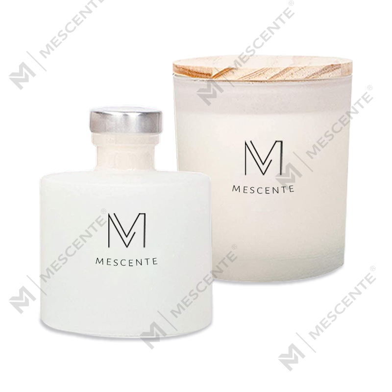 Coffret cadeau diffuseur de roseaux de bougies de soja parfumées à l'arôme et décoration d'automne de luxe M&Scent de marque privée