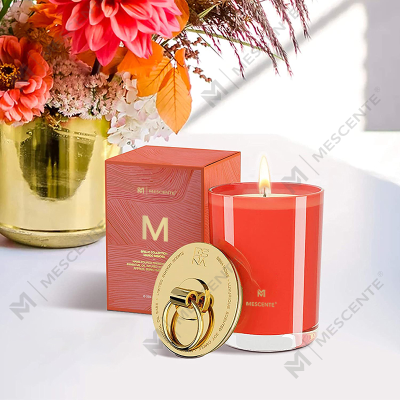 Bougies parfumées de mariage personnalisées avec logo en cire de soja blanche de luxe M&Scent, bougie de camp personnalisée