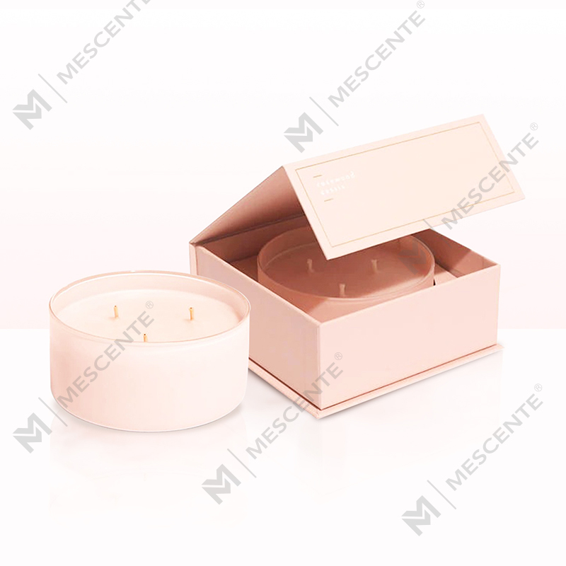 Bougies parfumées de luxe M&Scent à 3 mèches avec couvercle en bois