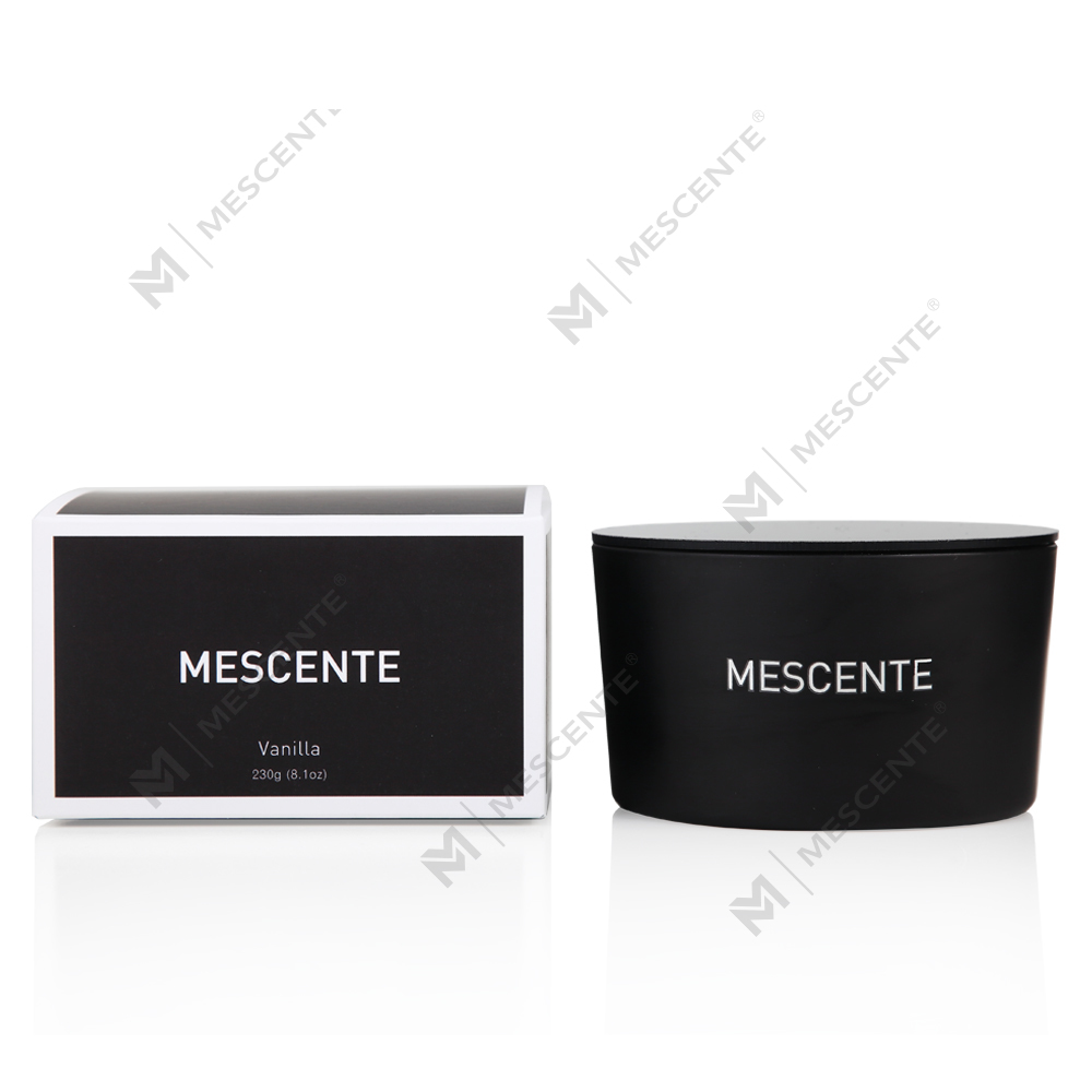 Bougie parfumée Mescente en gros, 3 mèches, 100 % cire de soja, pot en verre de marque privée