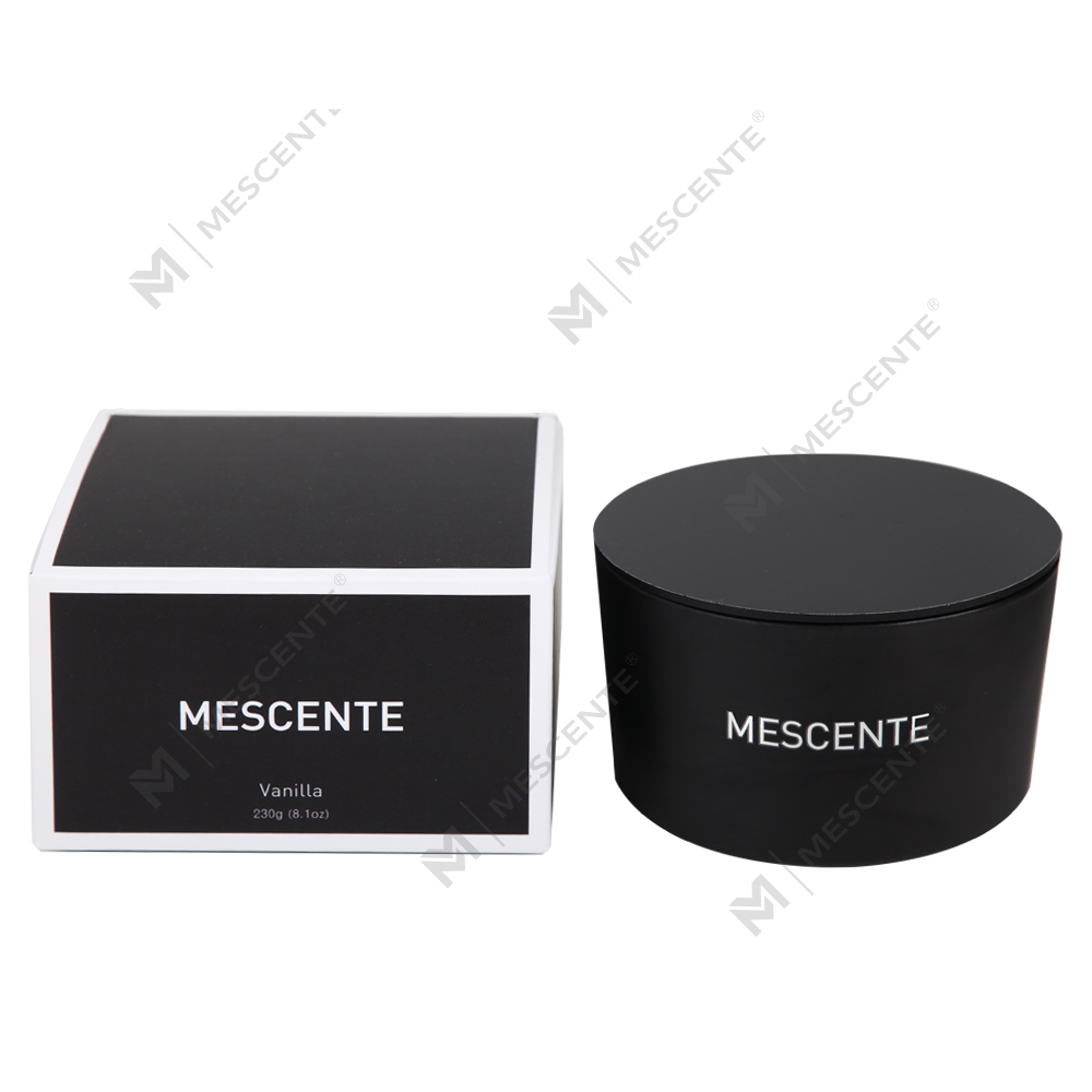 Bougie parfumée Mescente en gros, 3 mèches, 100 % cire de soja, pot en verre de marque privée