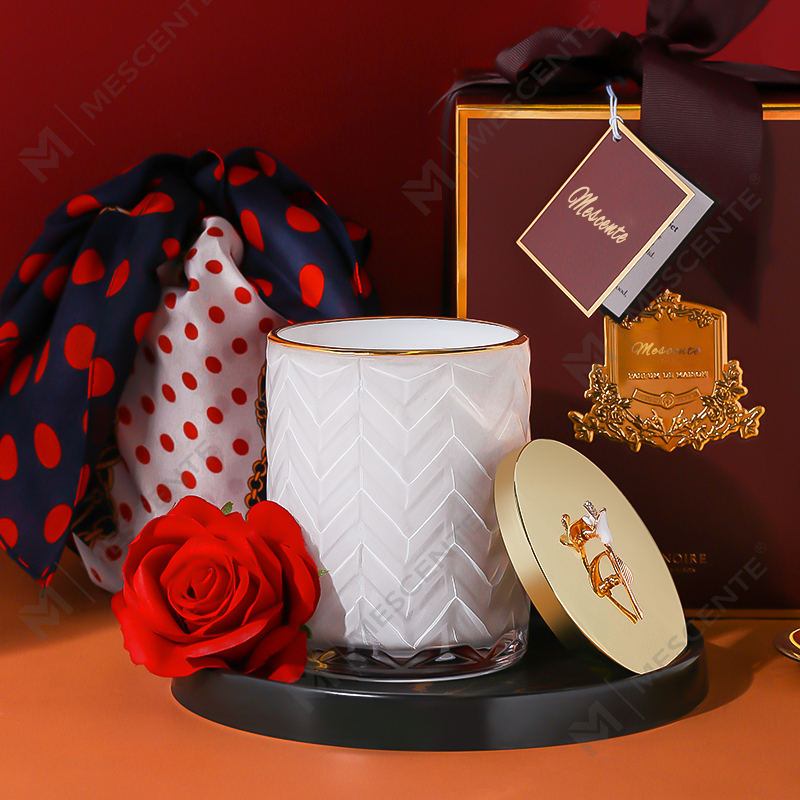 M&Scent Bougies de soja aromathérapie personnalisées avec cristaux, contenance design, marque privée