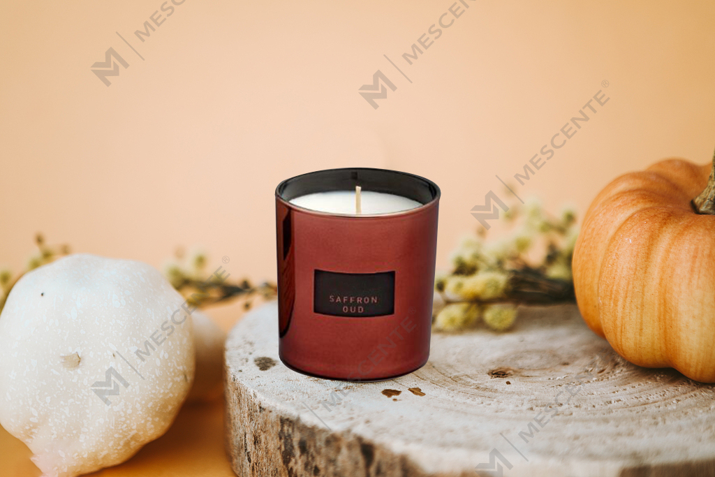 Bougie parfumée au soja en verre miroir de grande capacité de 540 g