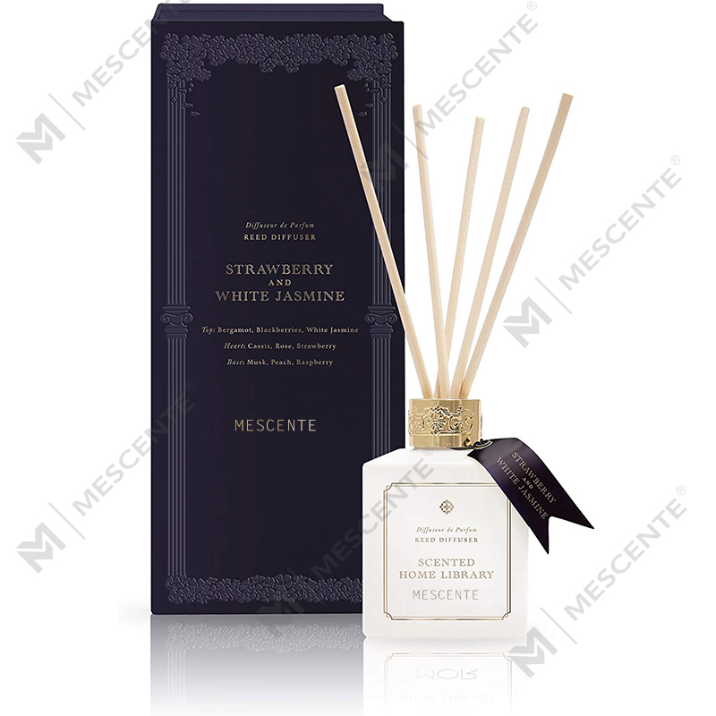 Diffuseur de roseaux aromatiques en bois avec bâton de fleur en céramique de luxe de marque privée M&Scent