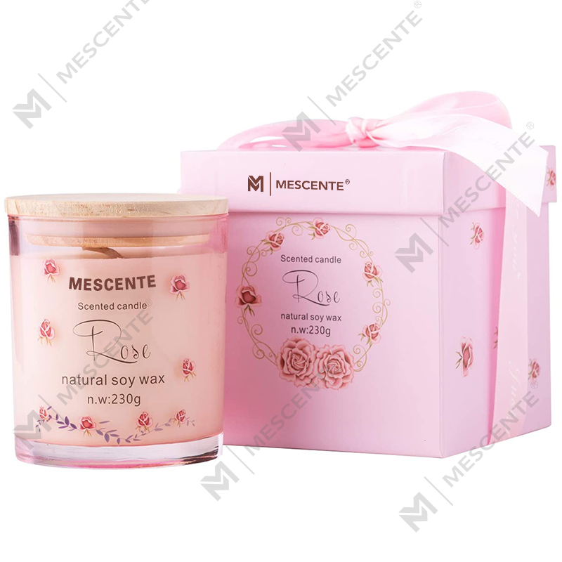 Bougie parfumée à la vanille avec pilier en céramique spirituelle et cristaux, support en verre de luxe fait main M&Scent