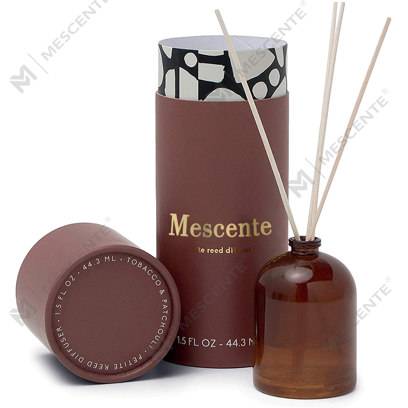 Diffuseur de roseaux liquide de luxe personnalisé M&Scent avec grande bouteille en verre or rose et fleur, marque privée, avec coffret cadeau