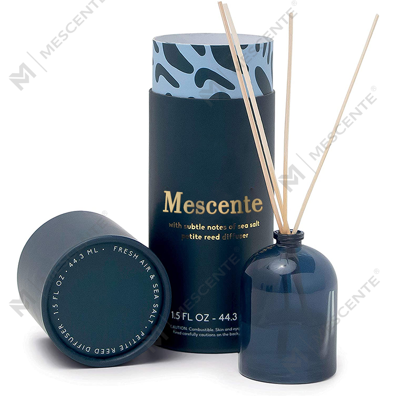 Diffuseur de roseaux liquide de luxe personnalisé M&Scent avec grande bouteille en verre or rose et fleur, marque privée, avec coffret cadeau