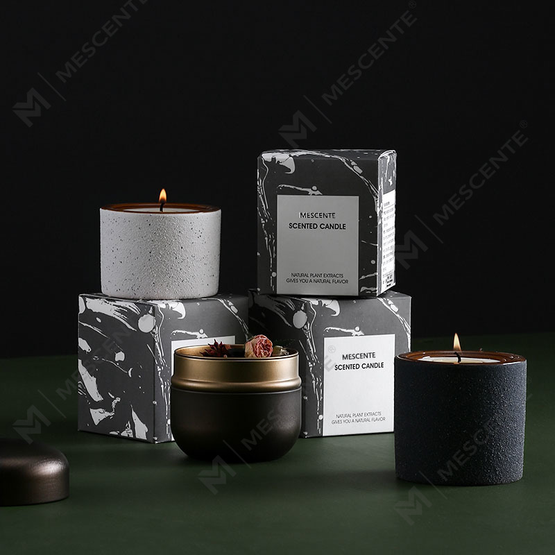 M&Scent Bougie parfumée en cire de soja de mèche en bois luxe décorative personnalisée de marque privée