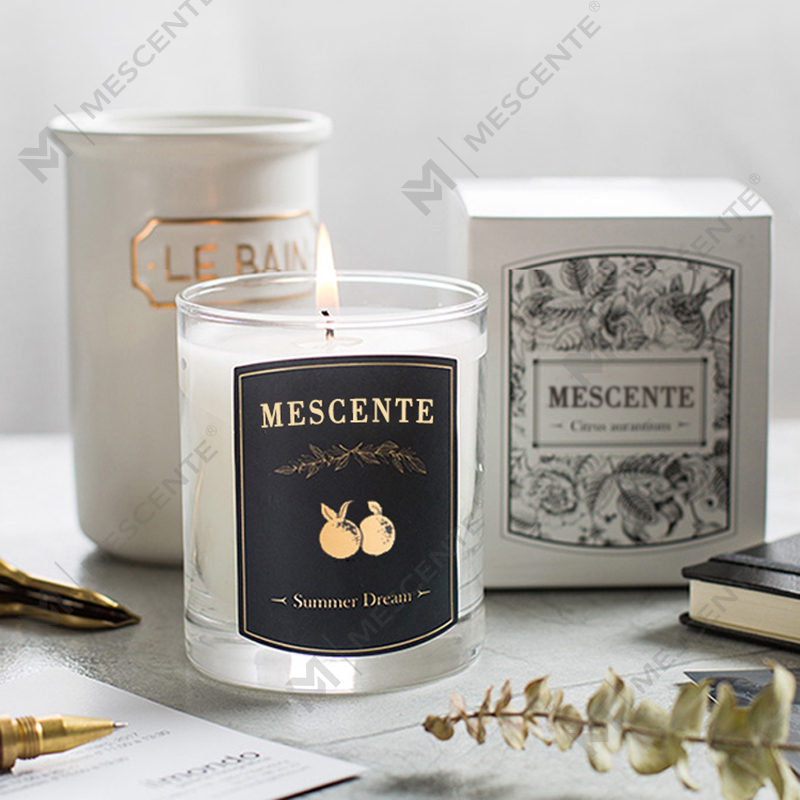 Bougie décorative de luxe personnalisée en cire de soja parfumée de marque privée M&Scent
