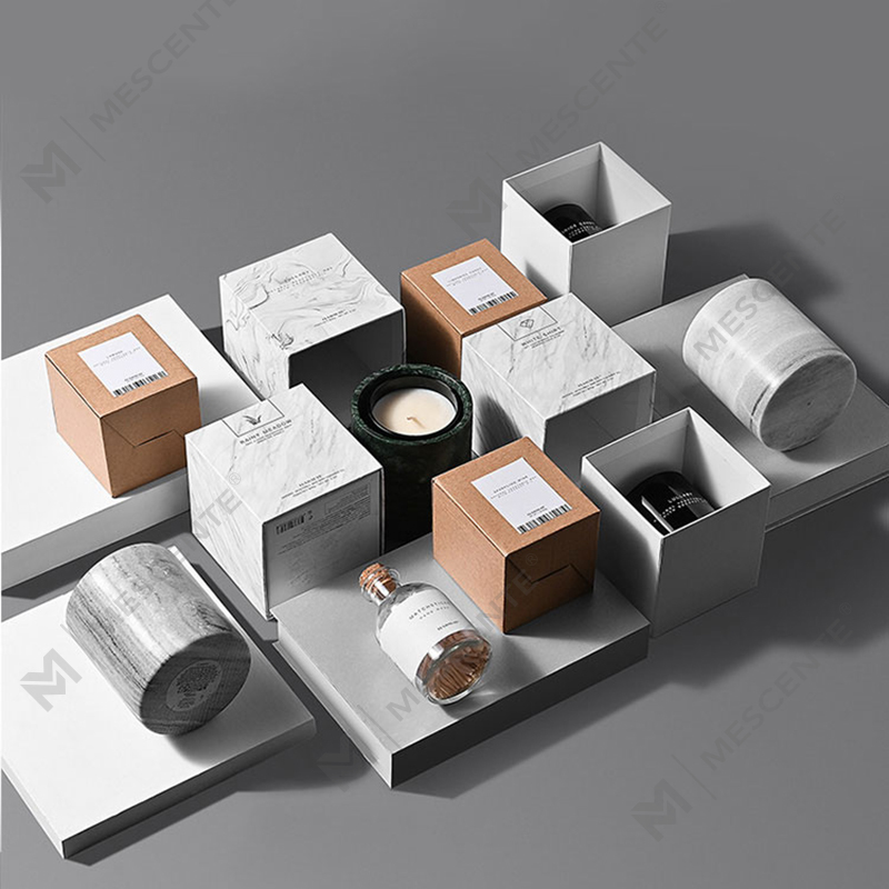 Bougies de cire de soja parfumées au cristal de verre noir de marque privée M&Scent Wholesale Luxury Custom Decoration