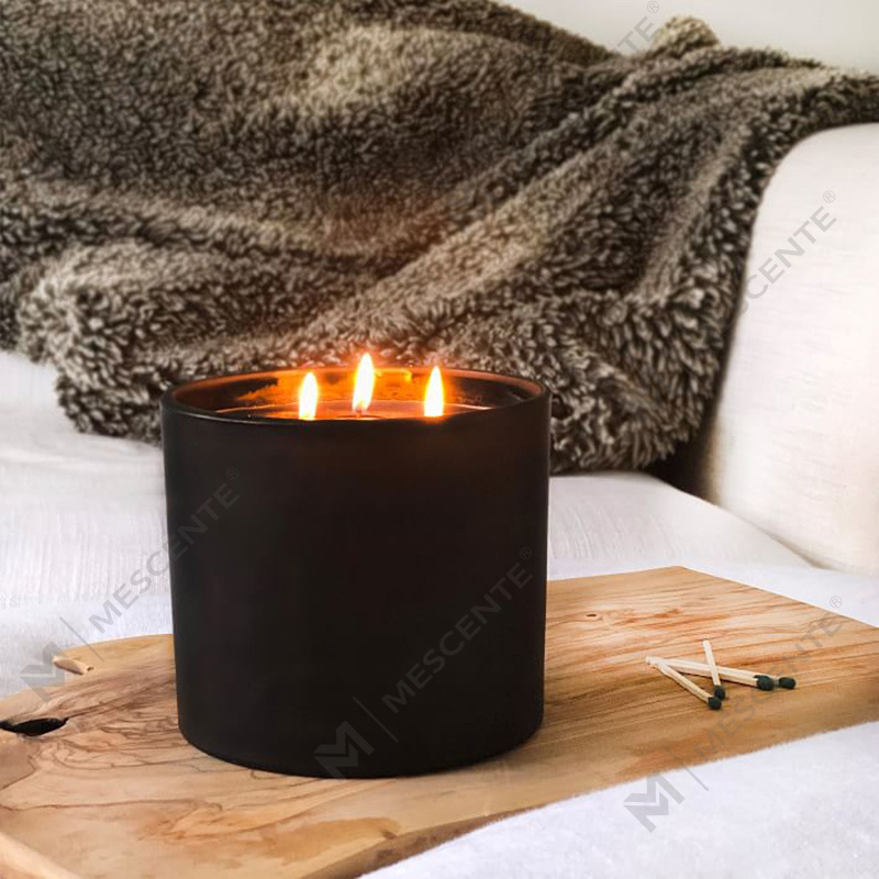Bougie en cire de soja parfumée en pot en verre très utilisée pour Noël naturel M&SCENT avec boîte pliante