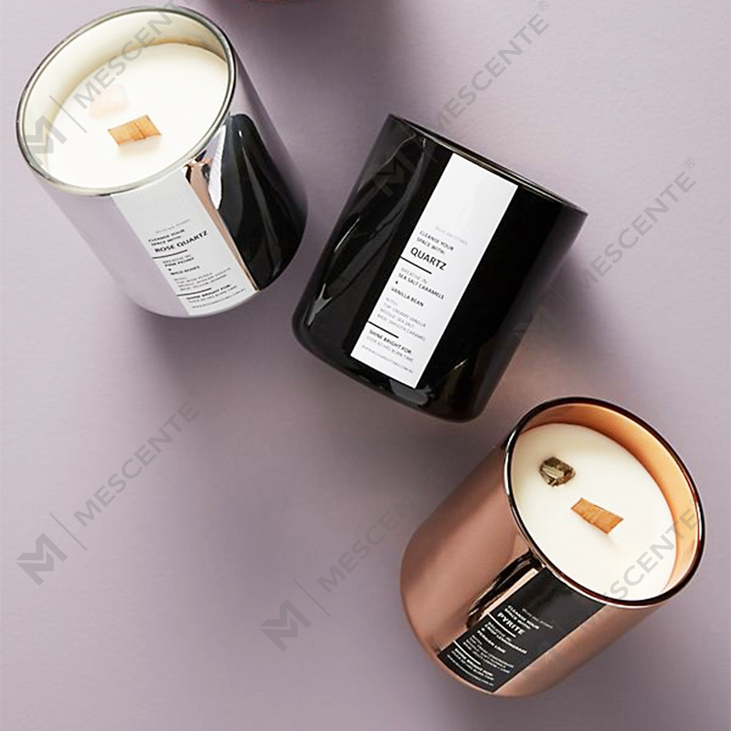 Bougies de soja parfumées au thé blanc de marque privée Mescente en pots