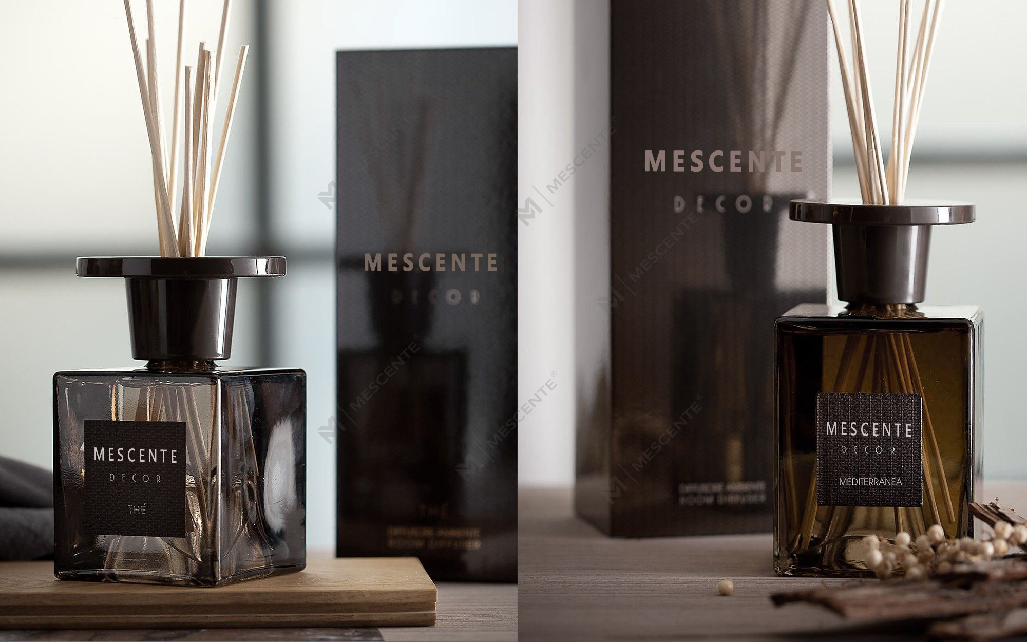 Ensemble diffuseur à roseaux Mescente 2pk 120 ml pissenlit blanc, ensembles diffuseurs à roseaux de marque privée