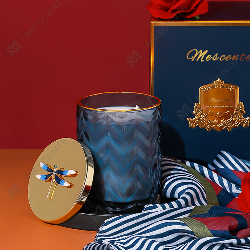 M&Scent Bougies de soja aromathérapie personnalisées avec cristaux, contenance design, marque privée